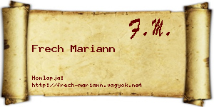Frech Mariann névjegykártya