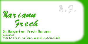 mariann frech business card